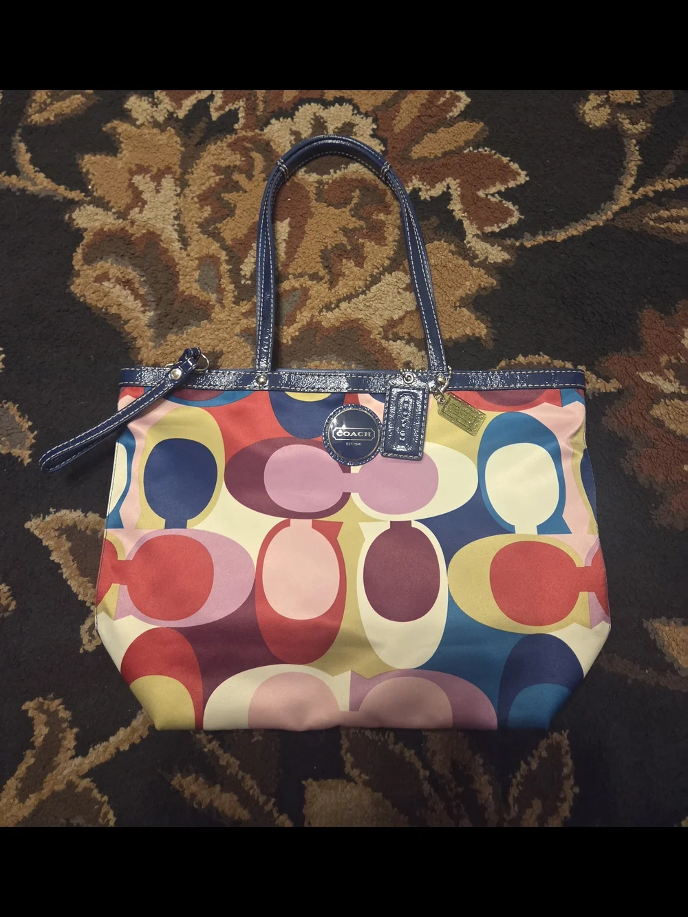 COACH Multicolor Signature Tote Bag